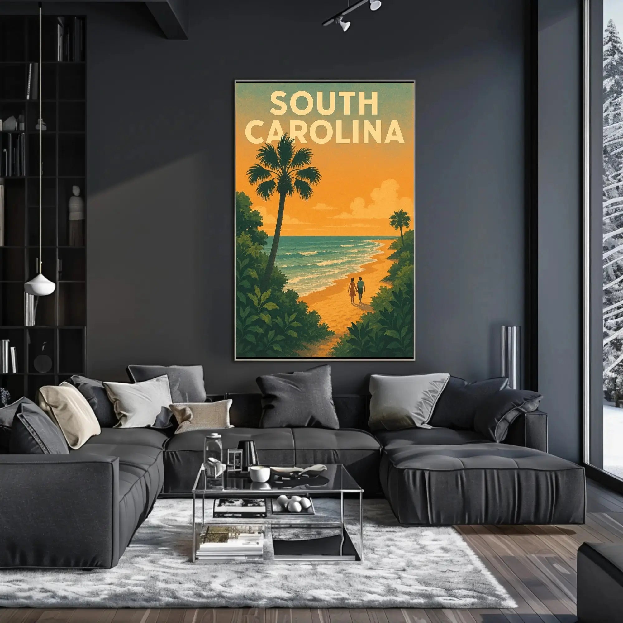 South Carolina Beach Romance Vintage Travel Poster PosterGoat