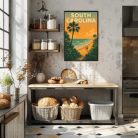 South Carolina Beach Romance Vintage Travel Poster PosterGoat