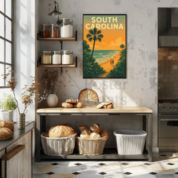South Carolina Beach Romance Vintage Travel Poster PosterGoat