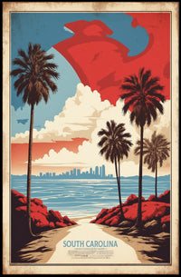 South Carolina Coastal Landscape Vintage Travel Poster PosterGoat