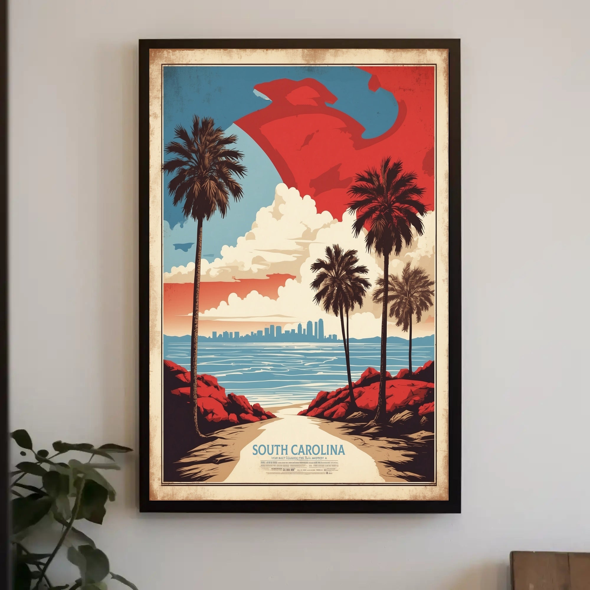 South Carolina Coastal Landscape Vintage Travel Poster PosterGoat