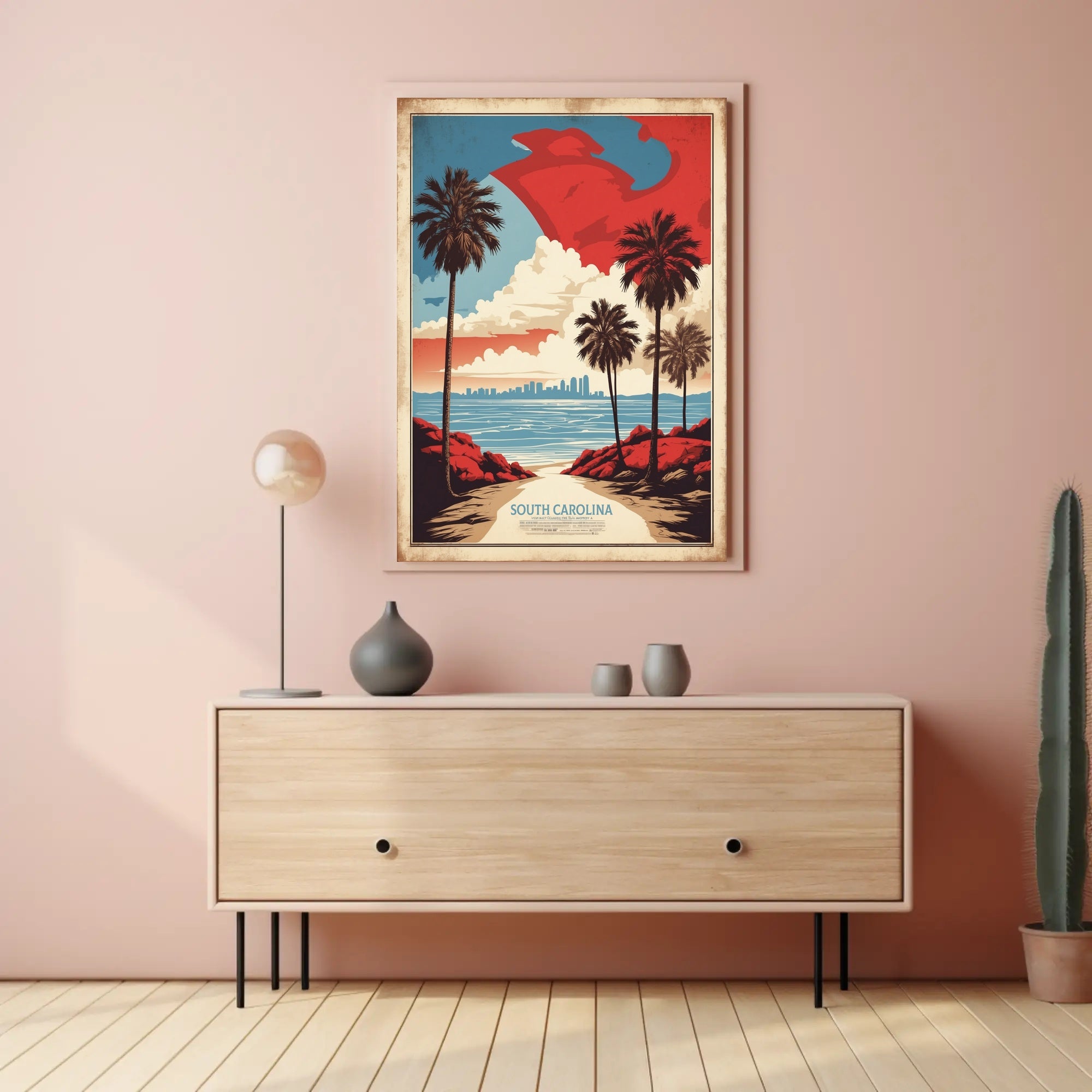 South Carolina Coastal Landscape Vintage Travel Poster PosterGoat