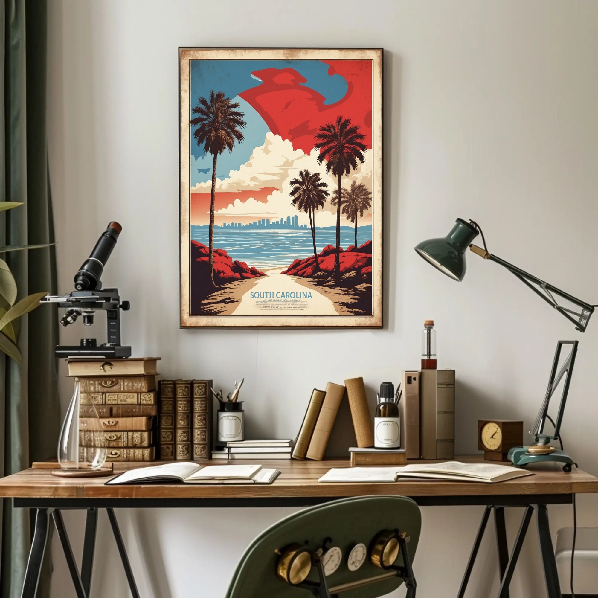 South Carolina Coastal Landscape Vintage Travel Poster PosterGoat