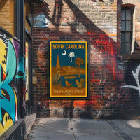 South Carolina Heritage Print Celebrating State Symbols and History Poster PosterGoat
