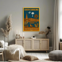 South Carolina Heritage Print Celebrating State Symbols and History Poster PosterGoat