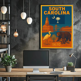 South Carolina Heritage Vintage Style Cultural or Heritage Poster PosterGoat