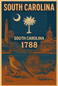 South Carolina Heritage Vintage Travel Poster PosterGoat