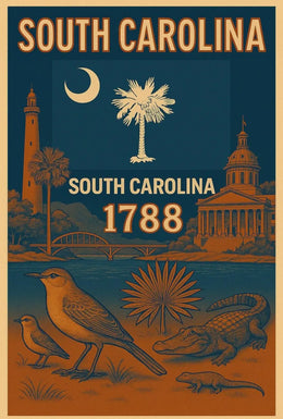 South Carolina Heritage Vintage Travel Poster PosterGoat