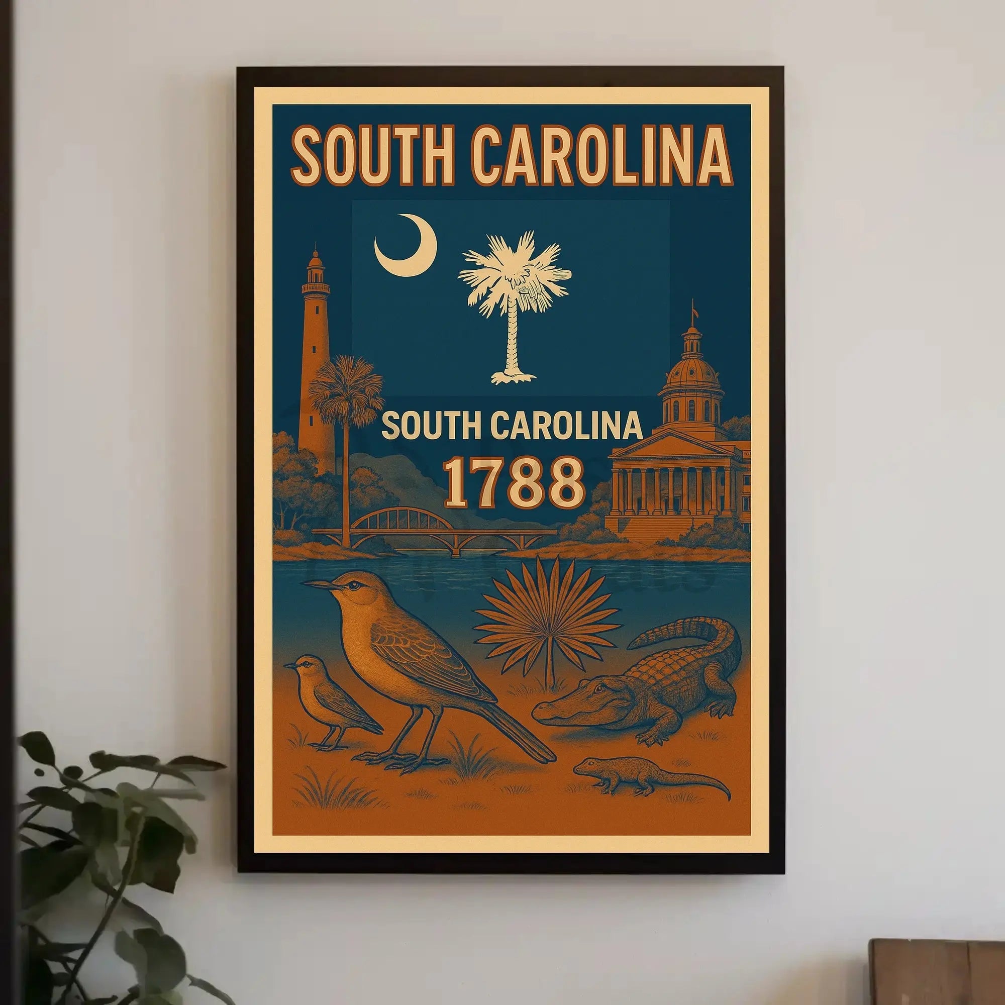 South Carolina Heritage Vintage Travel Poster PosterGoat