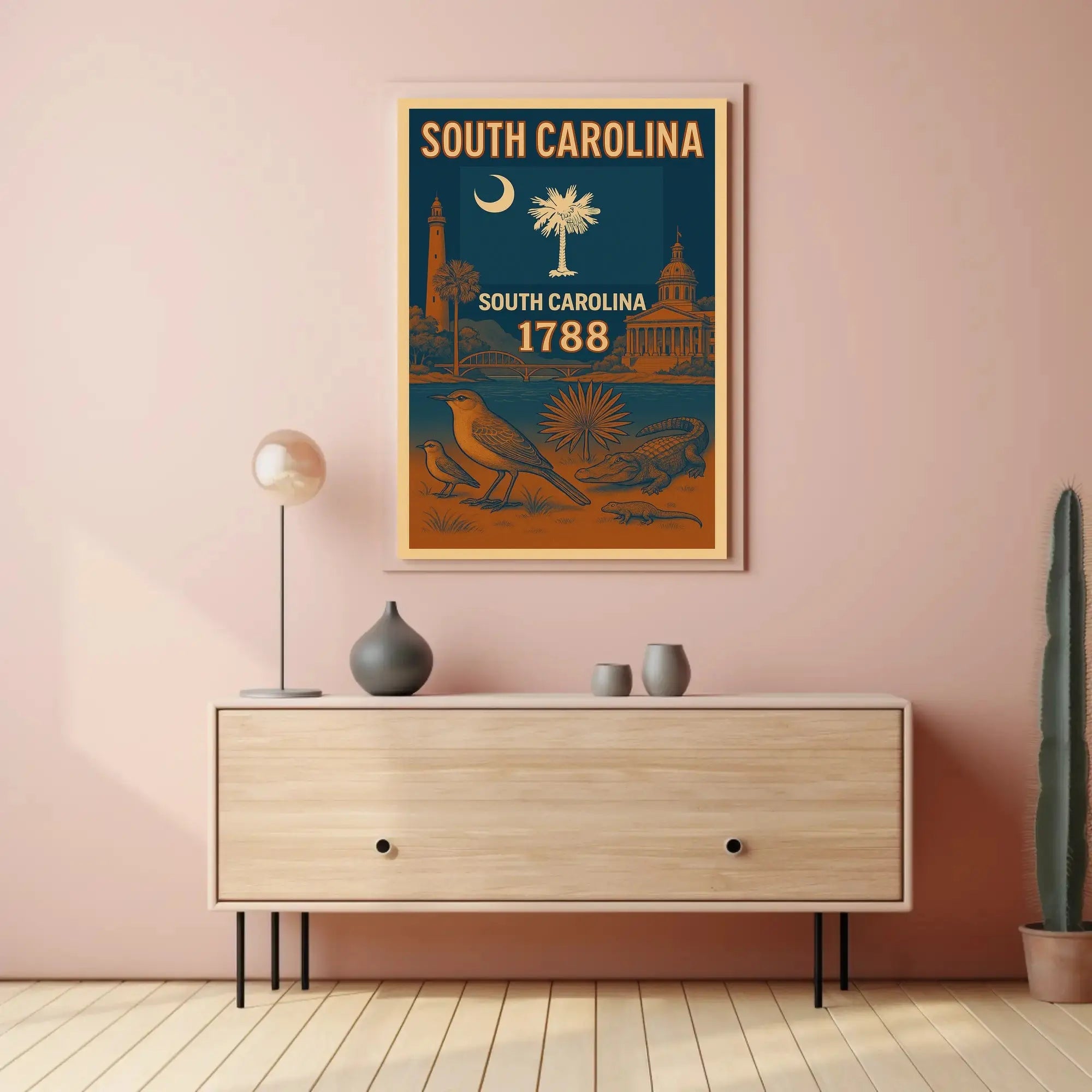 South Carolina Heritage Vintage Travel Poster PosterGoat