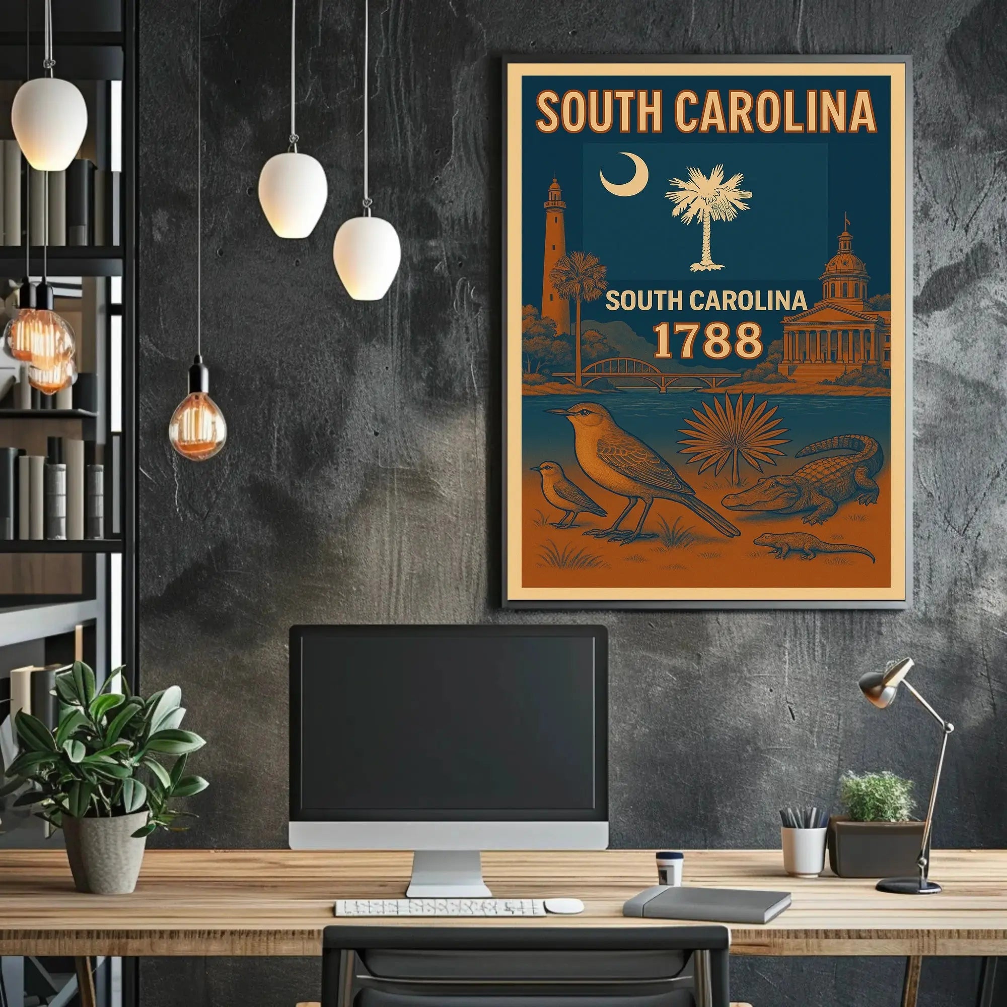 South Carolina Heritage Vintage Travel Poster PosterGoat