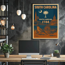 South Carolina Heritage Vintage Travel Poster PosterGoat
