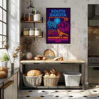 South Dakota Neon Heritage Art Poster PosterGoat