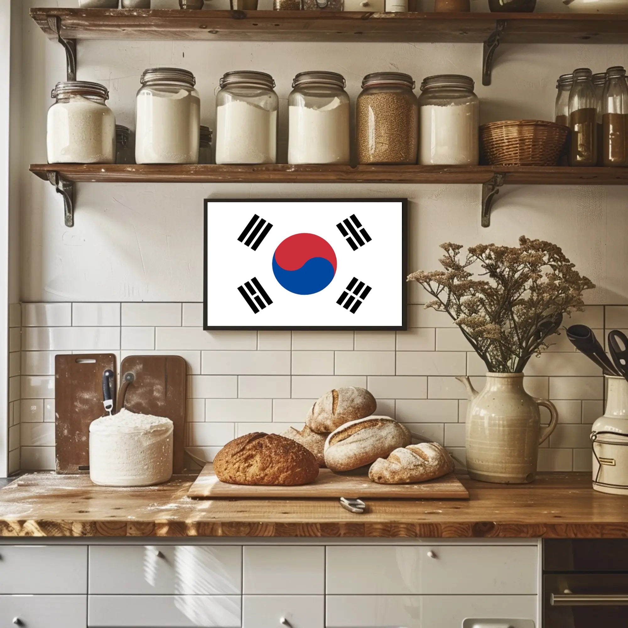 South Korean Taegeukgi National Flag Heritage Poster PosterGoat