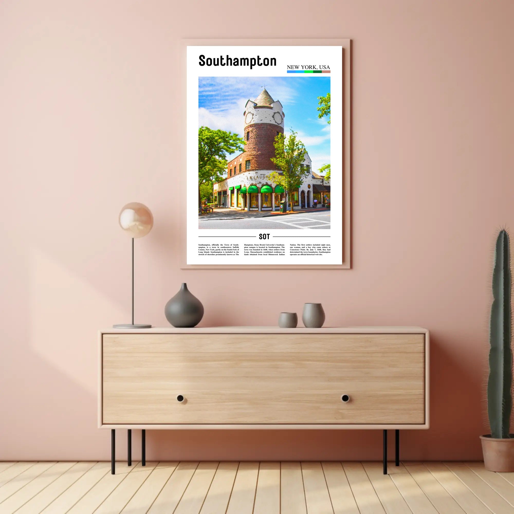 Southampton New York Architectural Elegance Travel Poster PosterGoat
