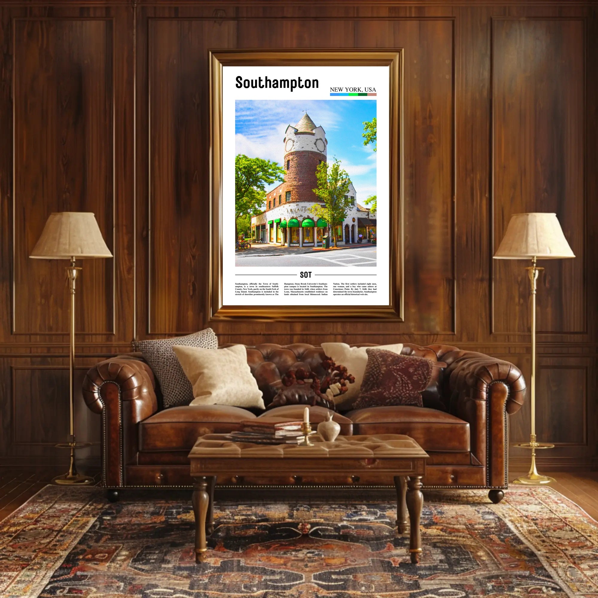 Southampton New York Architectural Elegance Travel Poster PosterGoat