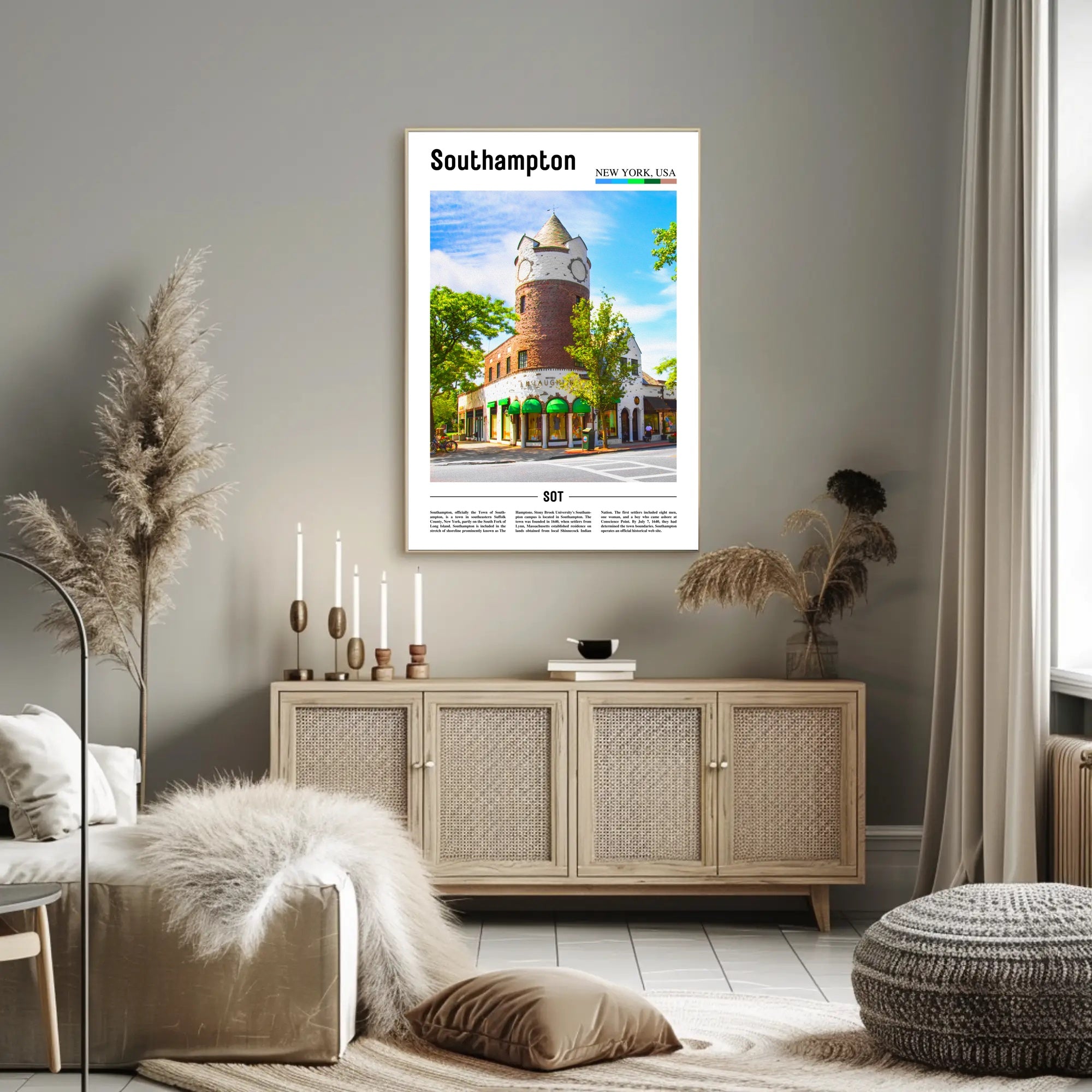 Southampton New York Architectural Elegance Travel Poster PosterGoat