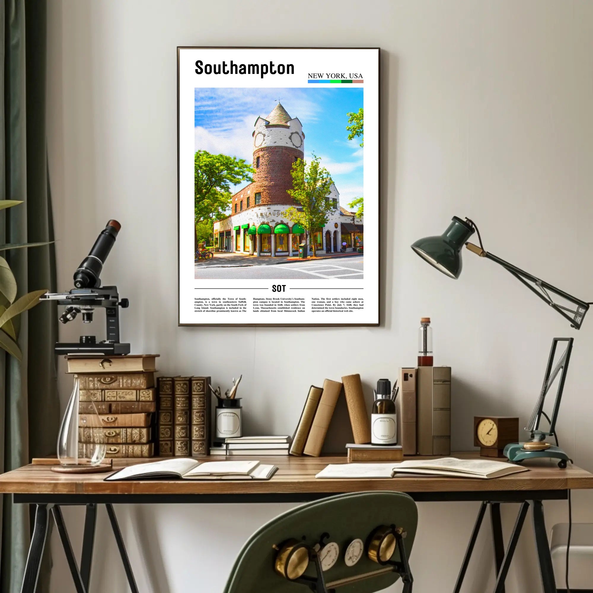 Southampton New York Architectural Elegance Travel Poster PosterGoat
