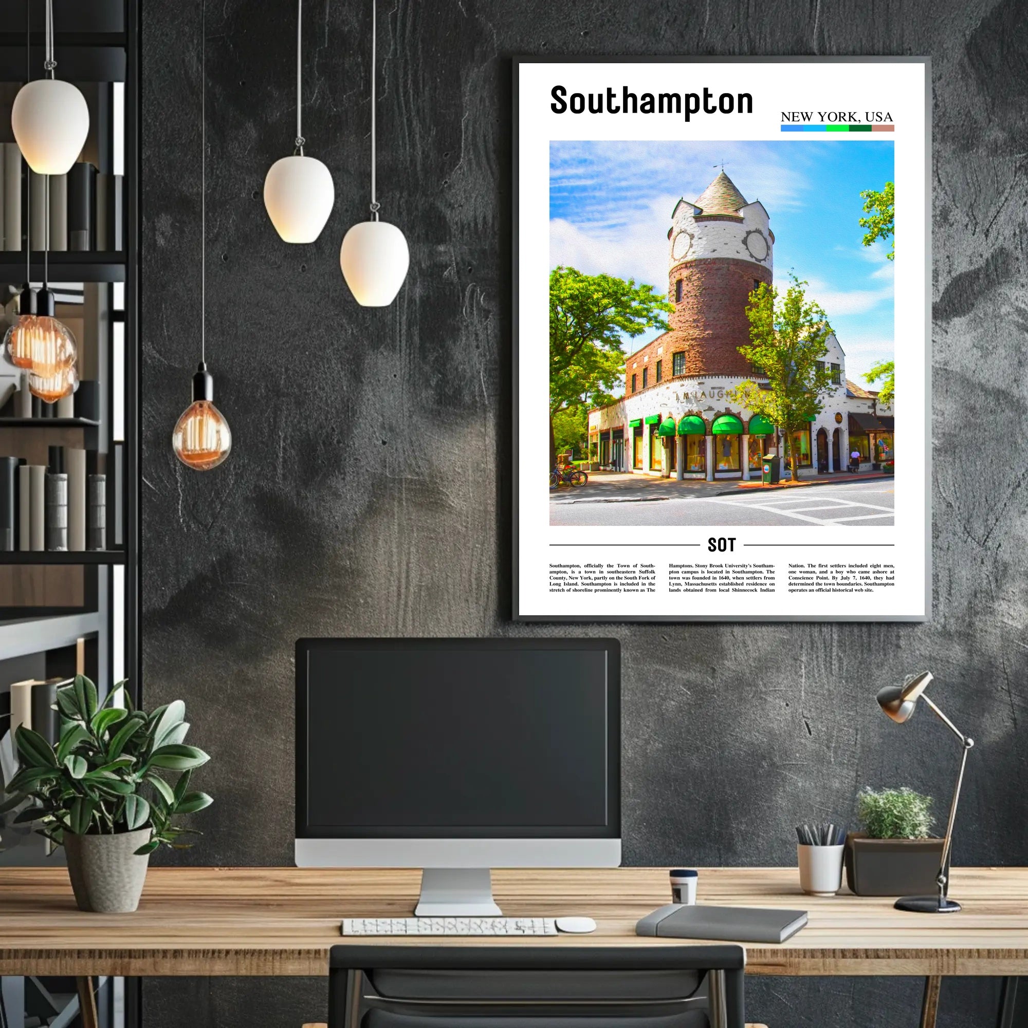 Southampton New York Architectural Elegance Travel Poster PosterGoat
