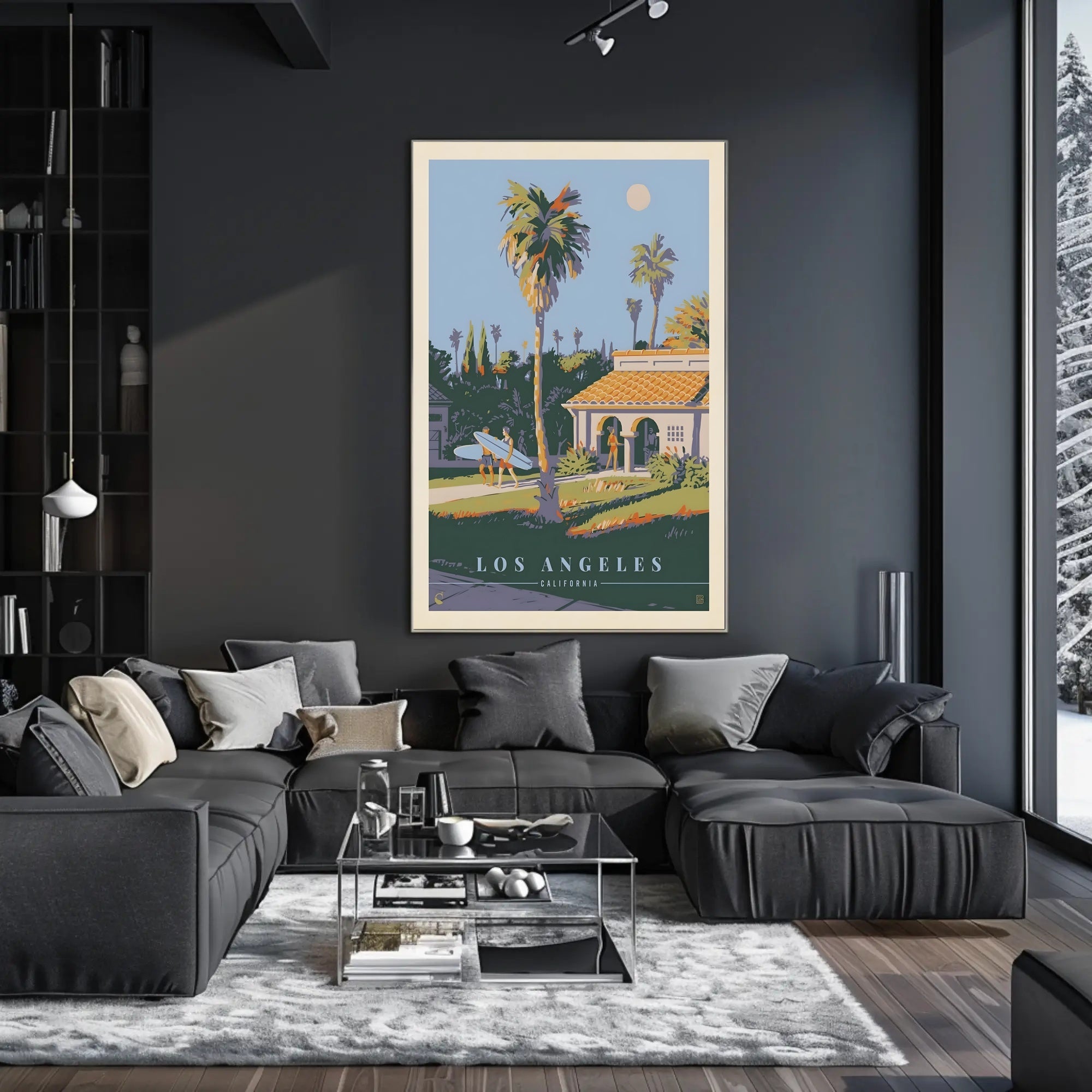 Southern Californian Surf Scene Travel Poster PosterGoat