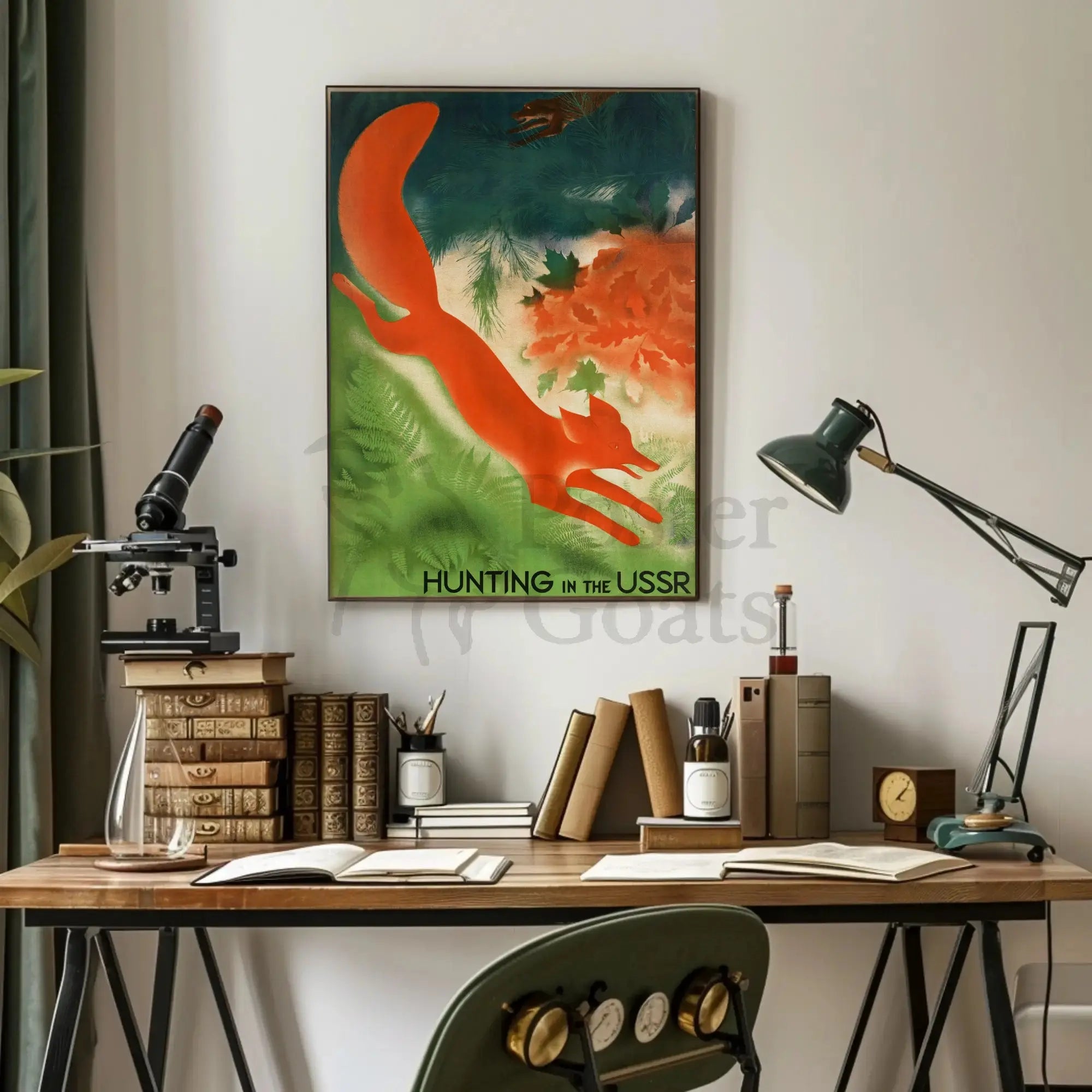 Soviet Era Hunting Adventure Propaganda Poster PosterGoat