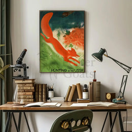 Soviet Era Hunting Adventure Propaganda Poster PosterGoat