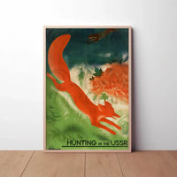 Soviet Era Hunting Adventure Propaganda Poster PosterGoat