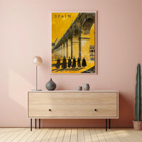 Spanish Stone Arch Vintage Scene in Cultural or Heritage Poster PosterGoat