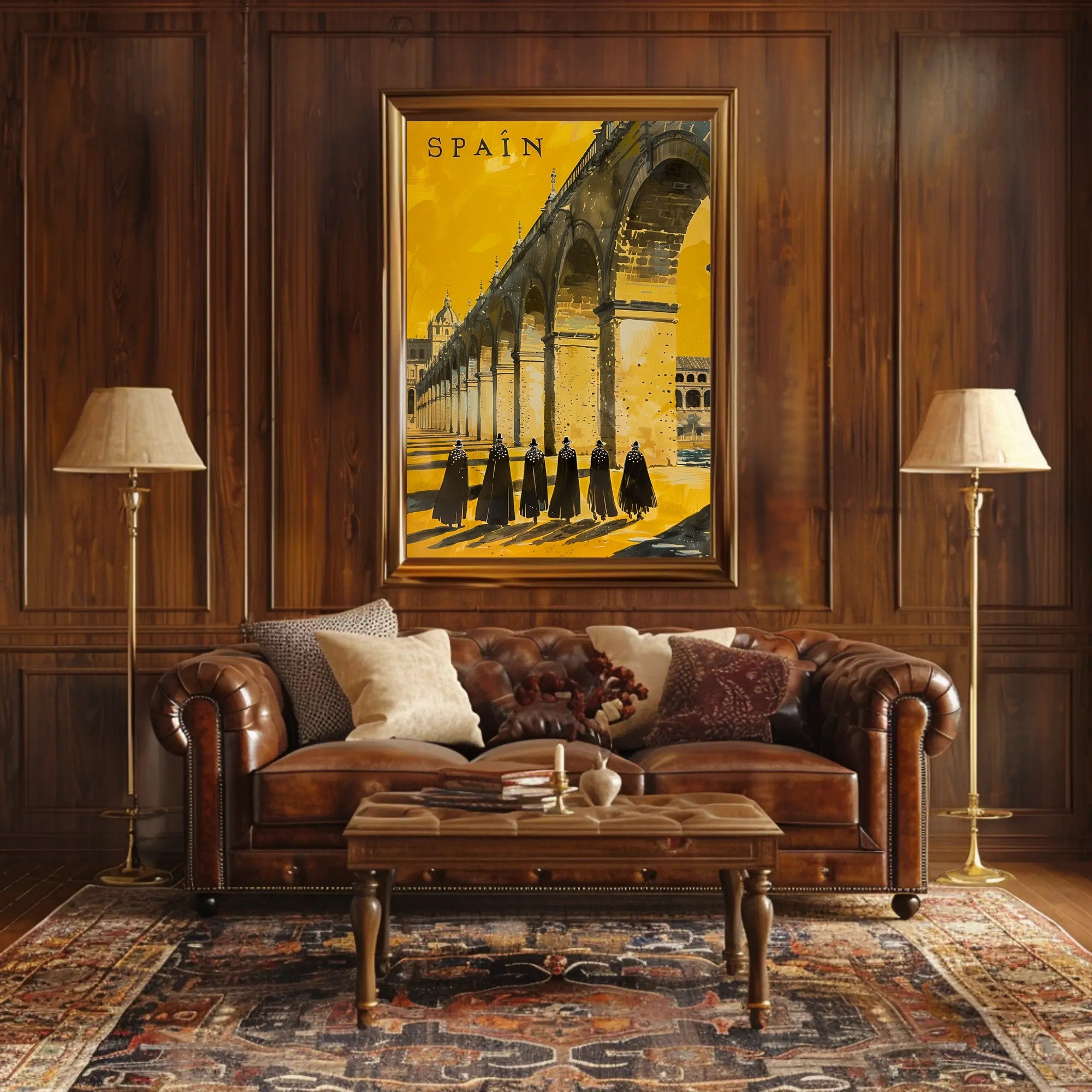 Spanish Stone Arch Vintage Scene in Cultural or Heritage Poster PosterGoat