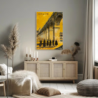 Spanish Stone Arch Vintage Scene in Cultural or Heritage Poster PosterGoat