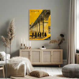 Spanish Stone Arch Vintage Scene in Cultural or Heritage Poster PosterGoat