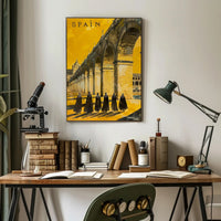 Spanish Stone Arch Vintage Scene in Cultural or Heritage Poster PosterGoat