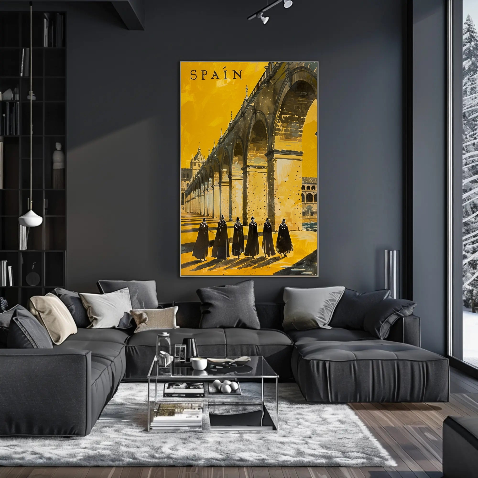 Spanish Stone Arch Vintage Scene in Cultural or Heritage Poster PosterGoat