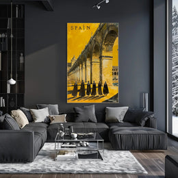 Spanish Stone Arch Vintage Scene in Cultural or Heritage Poster PosterGoat