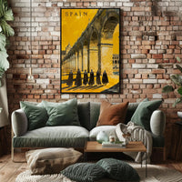 Spanish Stone Arch Vintage Scene in Cultural or Heritage Poster PosterGoat