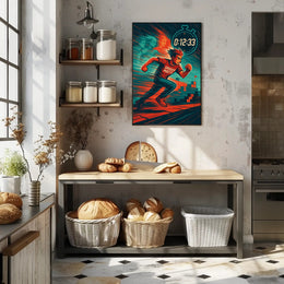 Speedrun Master Character with Stopwatch Pop Culture Poster PosterGoat