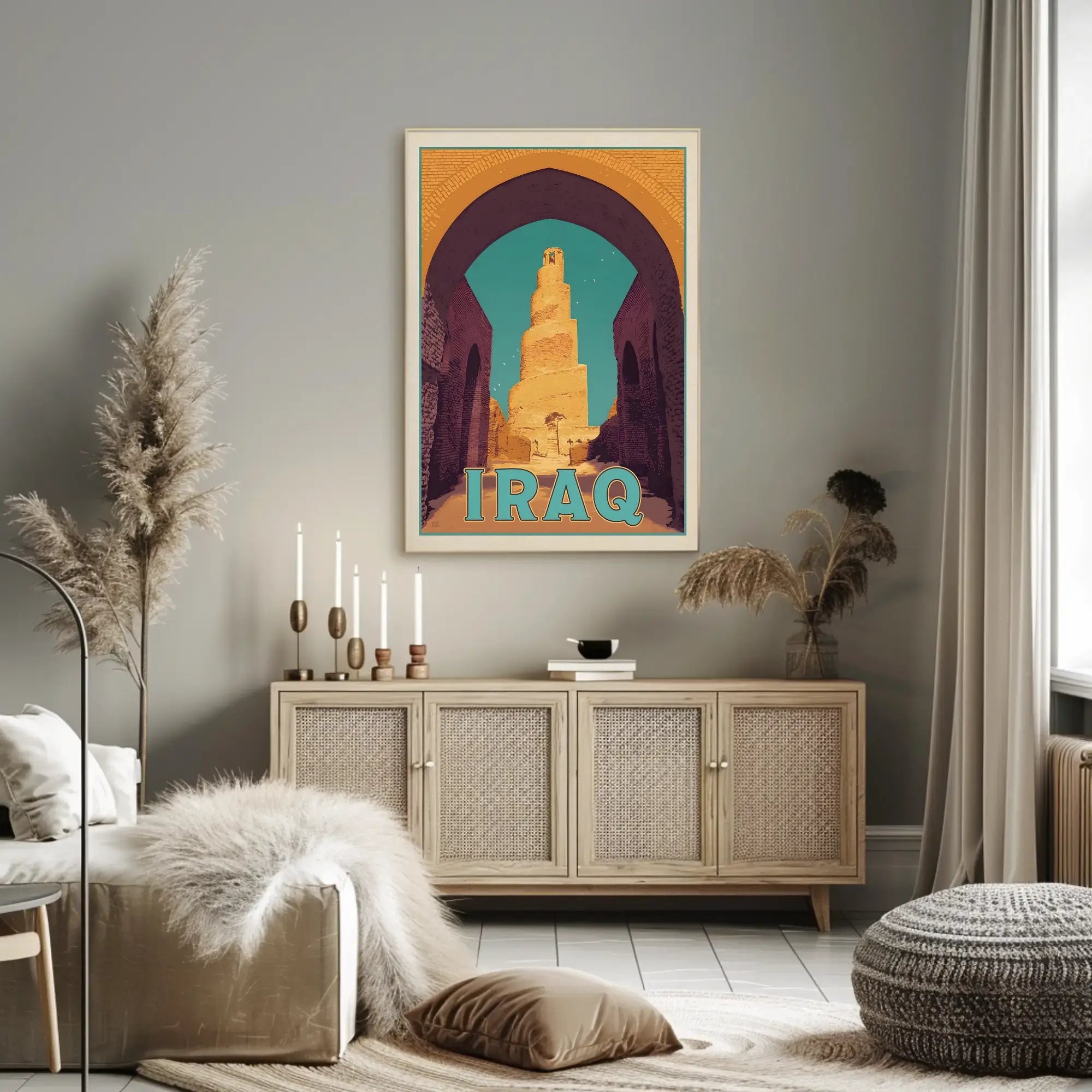 Spiraling Malwiya Tower Iraq Travel Poster PosterGoat