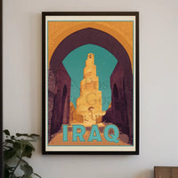 Spiraling Malwiya Tower Iraq Travel Poster PosterGoat