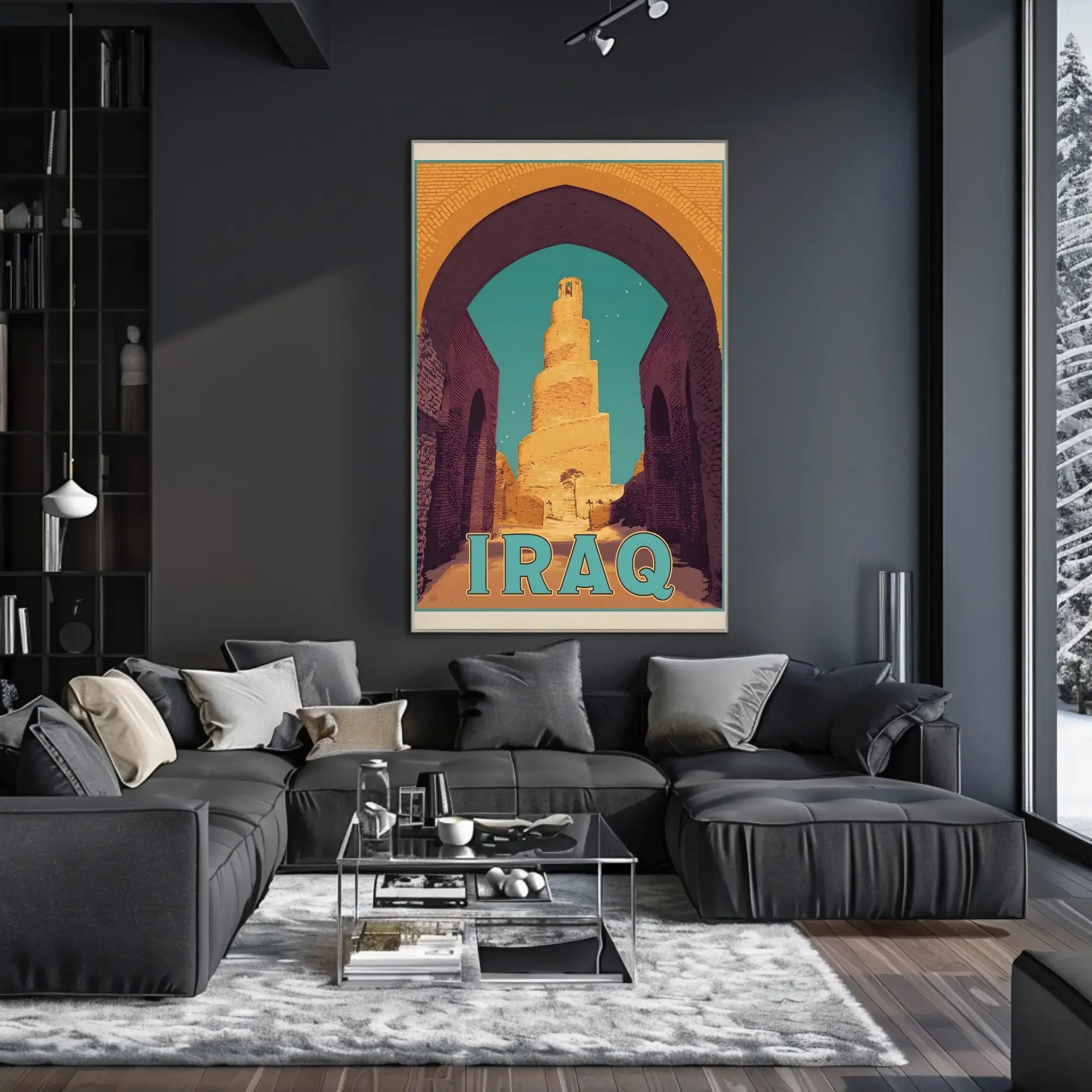 Spiraling Malwiya Tower Iraq Travel Poster PosterGoat