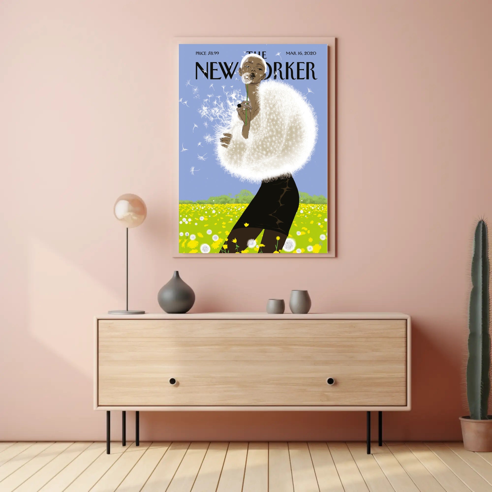 Spring Vibes Bright Dandelion Scene Artistic Poster PosterGoat