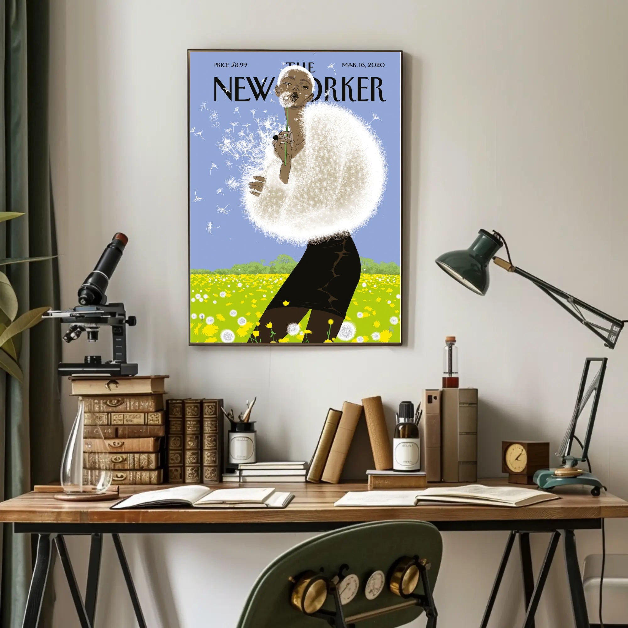 Spring Vibes Bright Dandelion Scene Artistic Poster PosterGoat