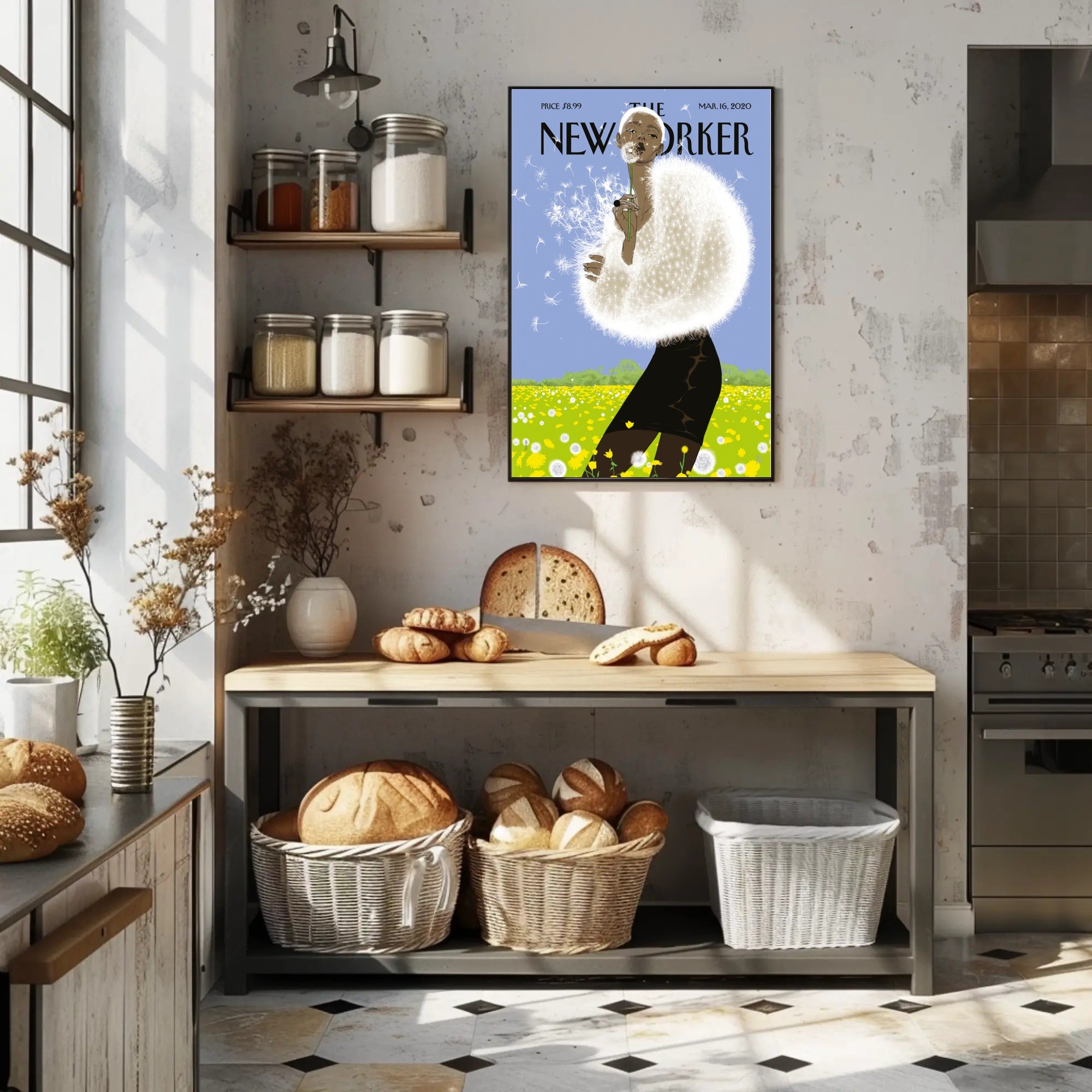 Spring Vibes Bright Dandelion Scene Artistic Poster PosterGoat