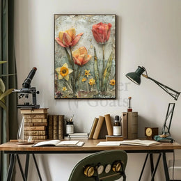 Springtime Flowers Artistic Collage Abstract, Artistic, or Pop Culture Poster PosterGoat