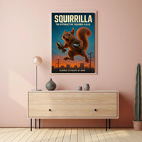 Squirrilla The Hyperactive Squirrel Poster PosterGoat