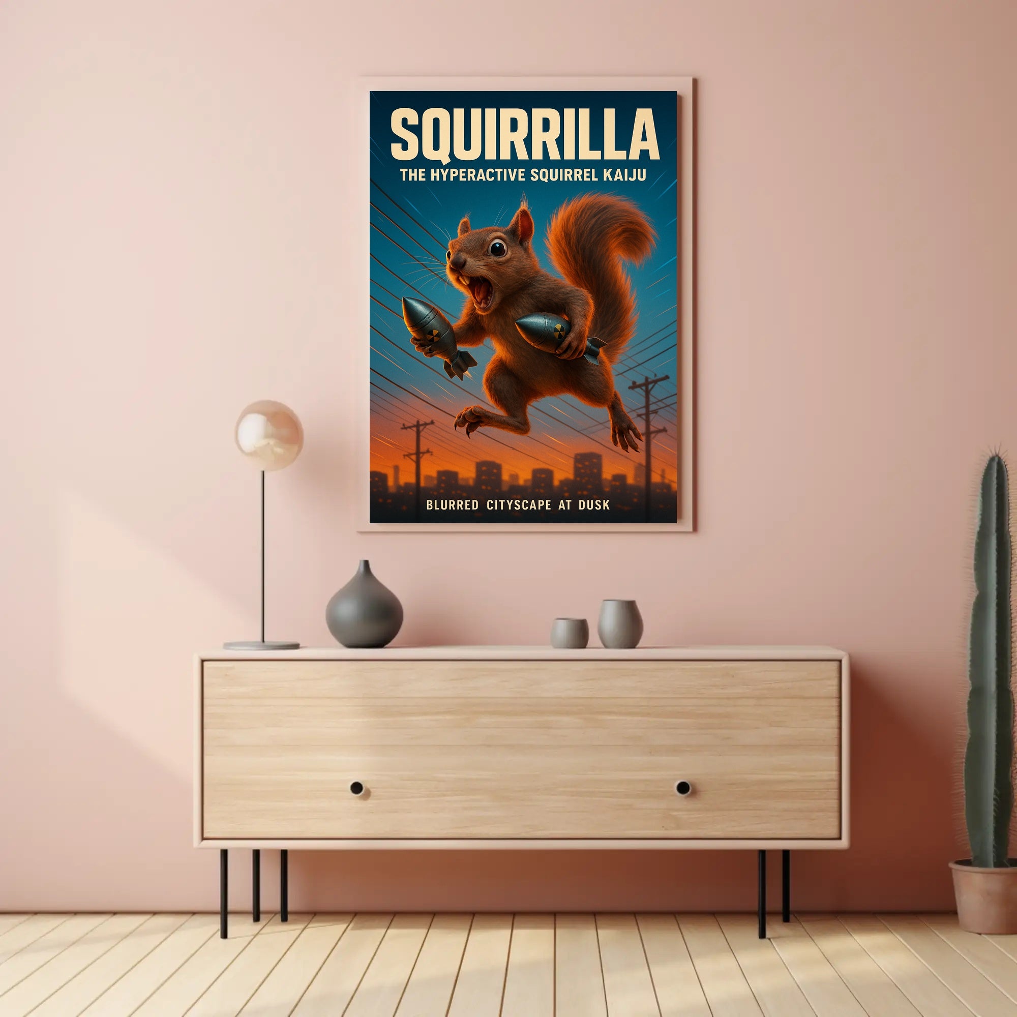 Squirrilla The Hyperactive Squirrel Poster PosterGoat