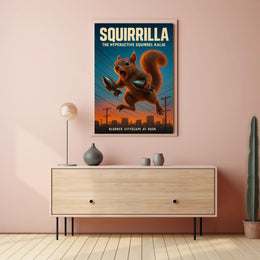 Squirrilla The Hyperactive Squirrel Poster PosterGoat
