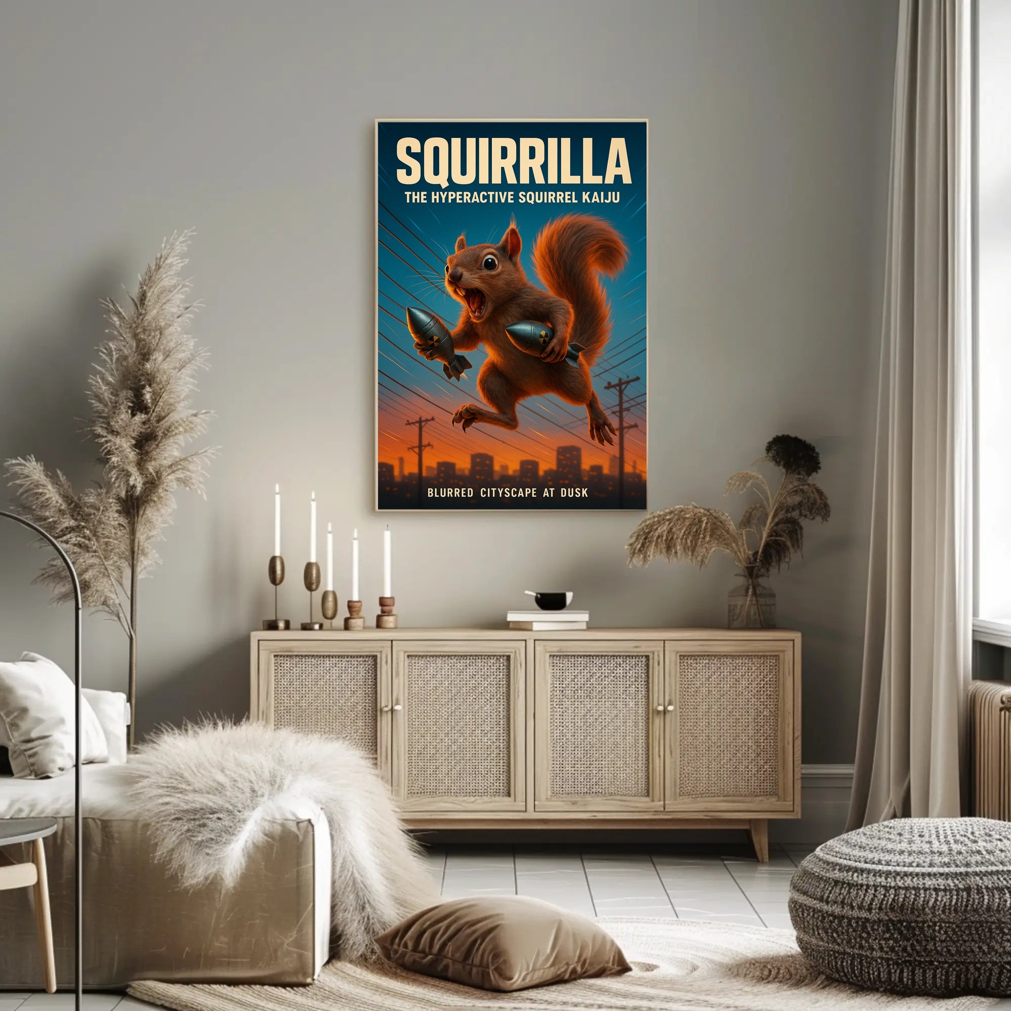 Squirrilla The Hyperactive Squirrel Poster PosterGoat