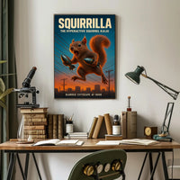 Squirrilla The Hyperactive Squirrel Poster PosterGoat
