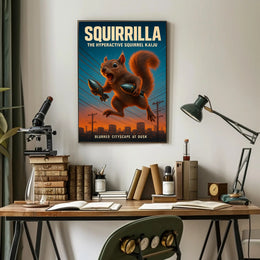 Squirrilla The Hyperactive Squirrel Poster PosterGoat