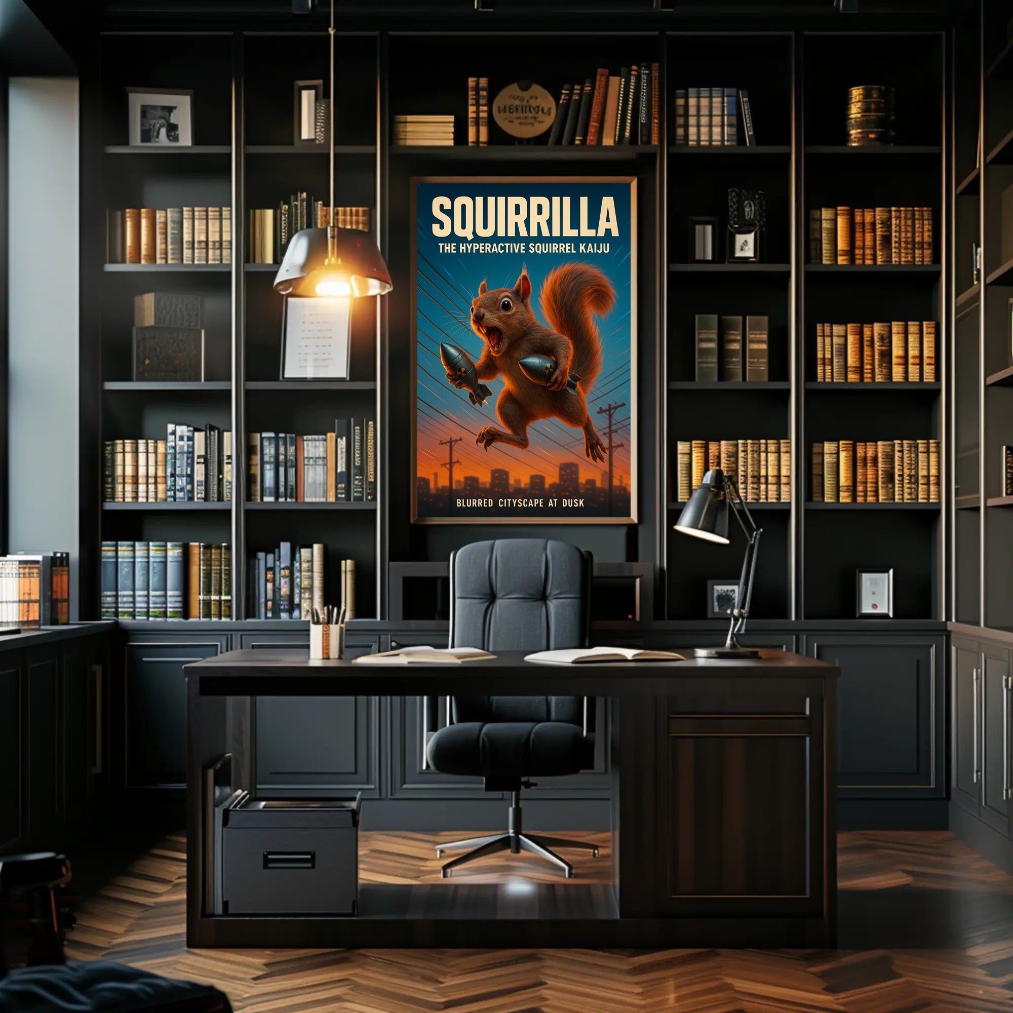 Squirrilla The Hyperactive Squirrel Poster PosterGoat
